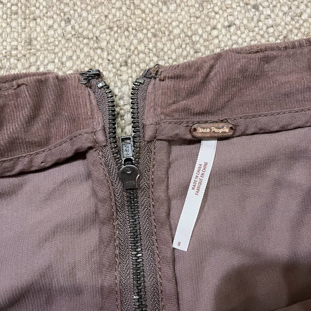 Free People Womens Size 8 Brown Corduroy Mini Ribbed Skirt - Picture 2 of 3
